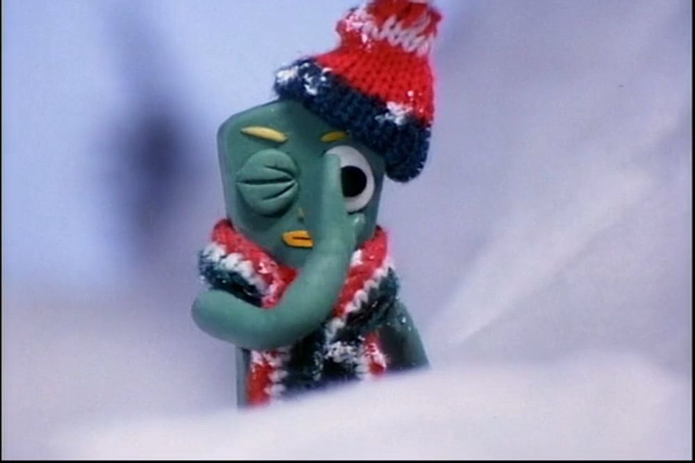Gumby in winter clothing