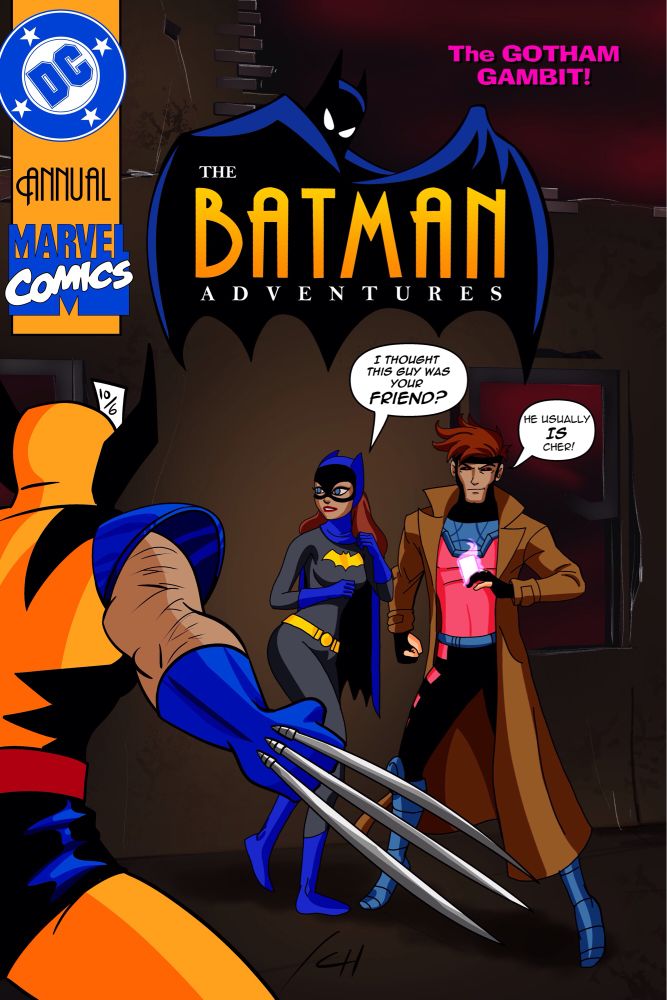 Batgirl and Gambit are confronted by a mind-controlled Wolverine.