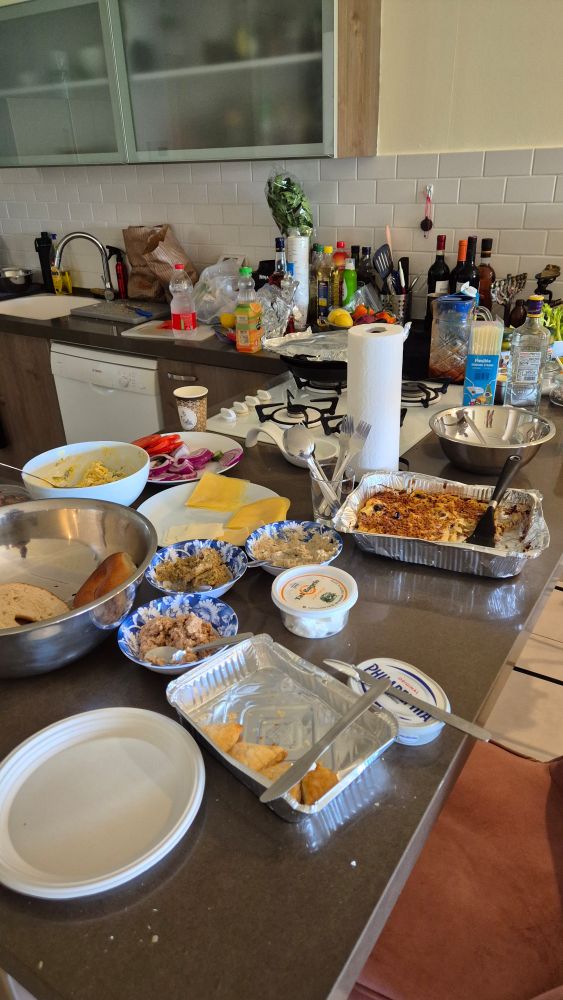 Thr spread after everyone had their first plate 