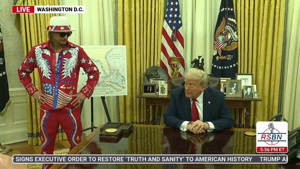 Trump with Kid Rock in the Oval Office