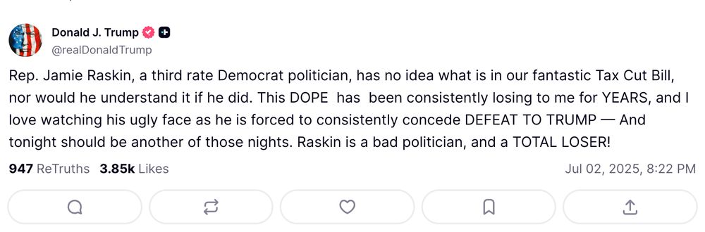 Rep. Jamie Raskin, a third rate Democrat politician, has no idea what is in our fantastic Tax Cut Bill, nor would he understand it if he did. This DOPE  has  been consistently losing to me for YEARS, and I love watching his ugly face as he is forced to consistently concede DEFEAT TO TRUMP — And tonight should be another of those nights. Raskin is a bad politician, and a TOTAL LOSER!



