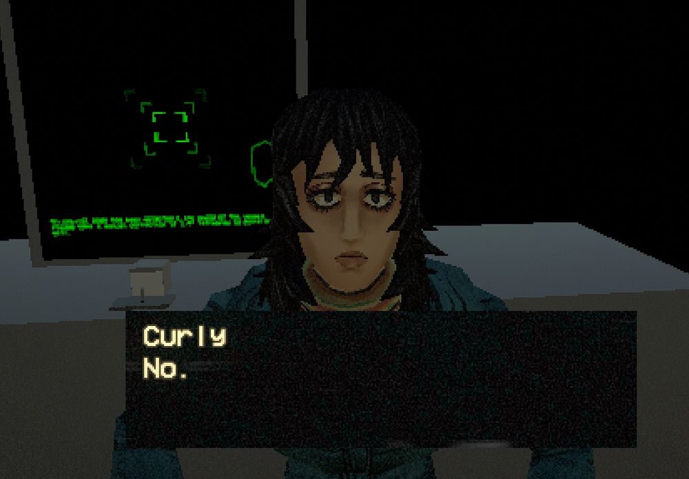 Same as the first two screenshots. The text reads:

Curly
No