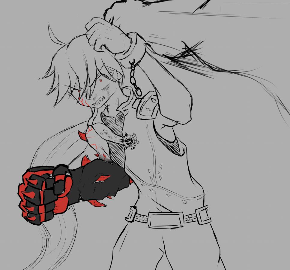 Sketch of Zeweri's Genshin Impact original character Natsuoni