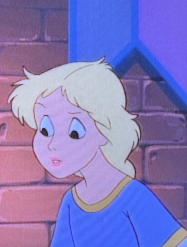 Animated child against brick wall