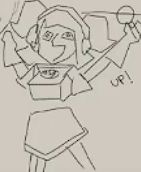A drawing from one of Joel G's streams of ENA dressed up as Ulala from Space Channel 5.