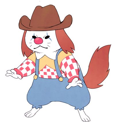 A rodeo clown animal. Raccoon like in shape