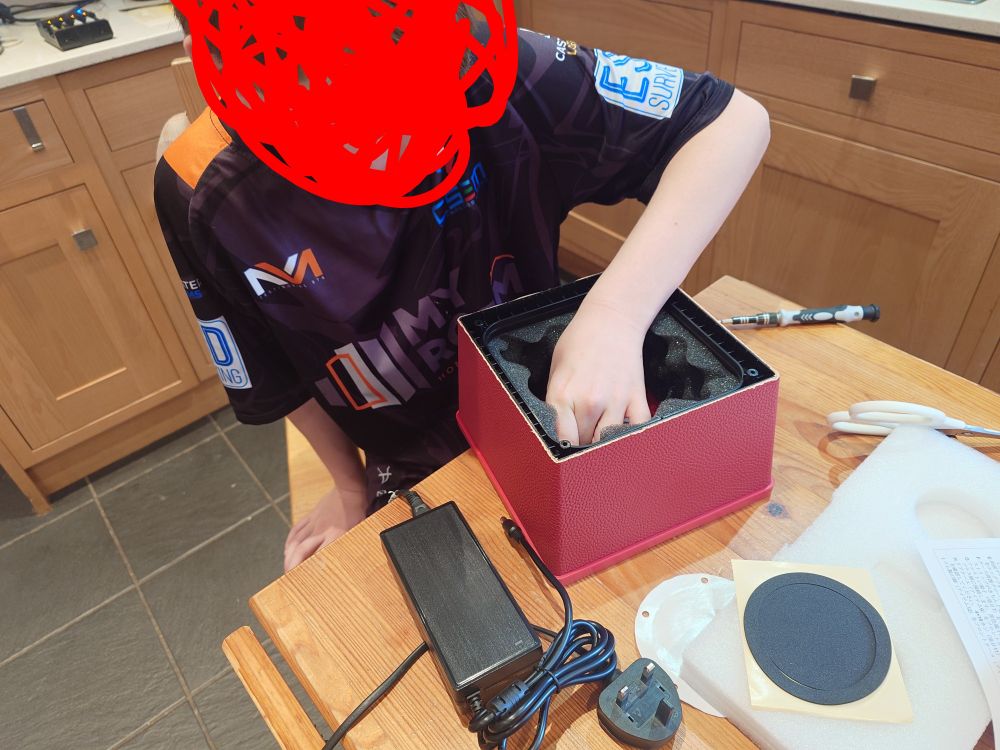 My son building his speakers