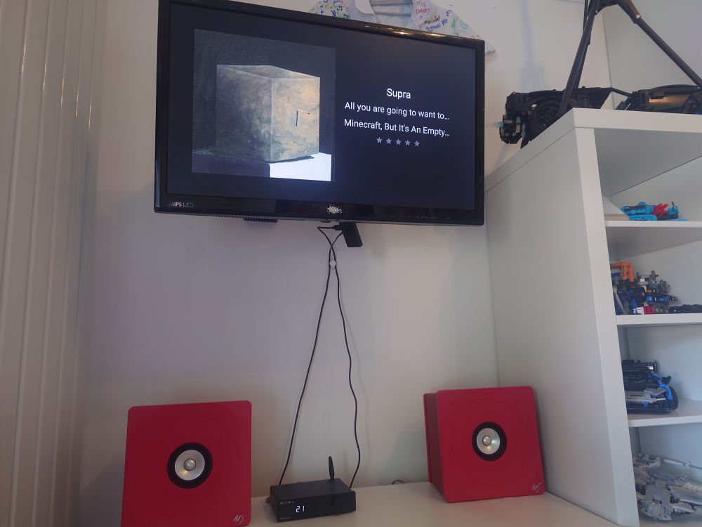 All setup connected to his TV