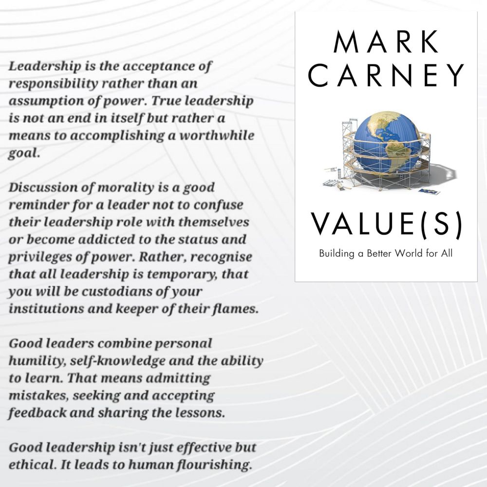 Leadership is the acceptance of responsibility rather than an assumption of power. True leadership is not an end in itself but rather a means to accomplishing a worthwhile goal.

Discussion of morality is a good reminder for a leader not to confuse their leadership role with themselves or become addicted to the status and privileges of power. Rather, recognise that all leadership is temporary, that you will be custodians of your institutions and keeper of their flames.

Good leaders combine personal humility, self-knowledge and the ability to learn. That means admitting mistakes, seeking and accepting feedback and sharing the lessons.

Good leadership isn't just effective but ethical. It leads to human flourishing.