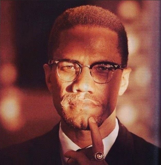 A picture of the late great Malcolm X.