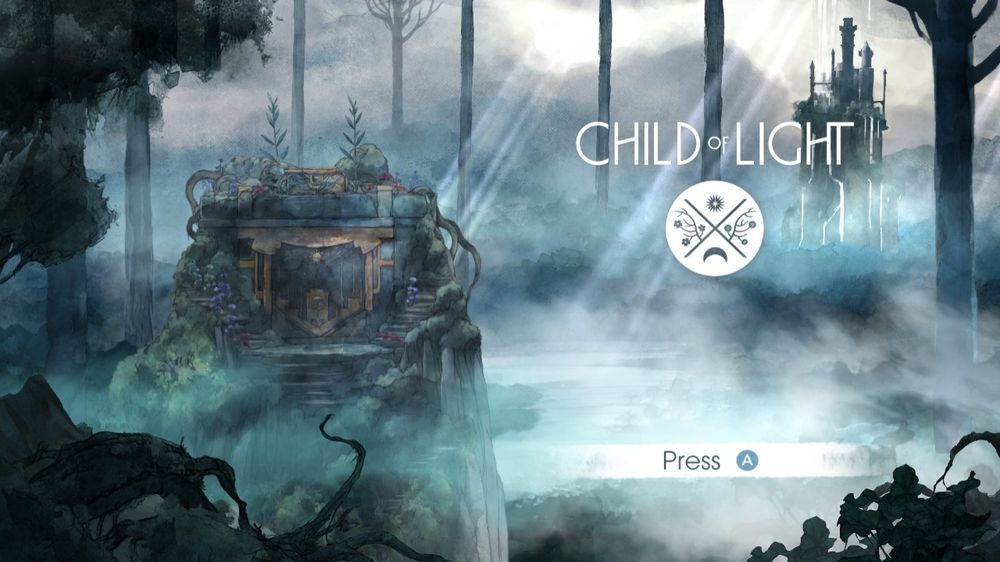 Child of Light title screen.