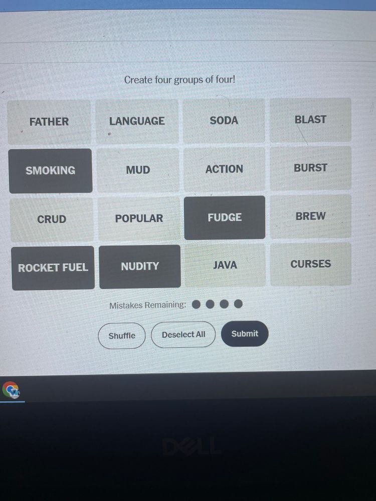 Connections with “Nudity, Smoking, Fudge, and Rocket Fuel” selected