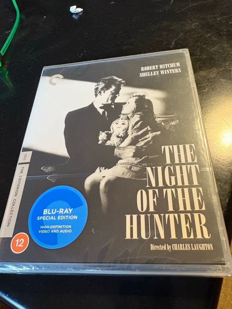 A Criterion Blu-ray of ‘The Night of the Hunter’.