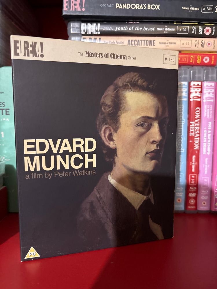 Front cover of Peter Watkins’ ‘Edvard Munch’ on Blu-ray (released by Eureka)