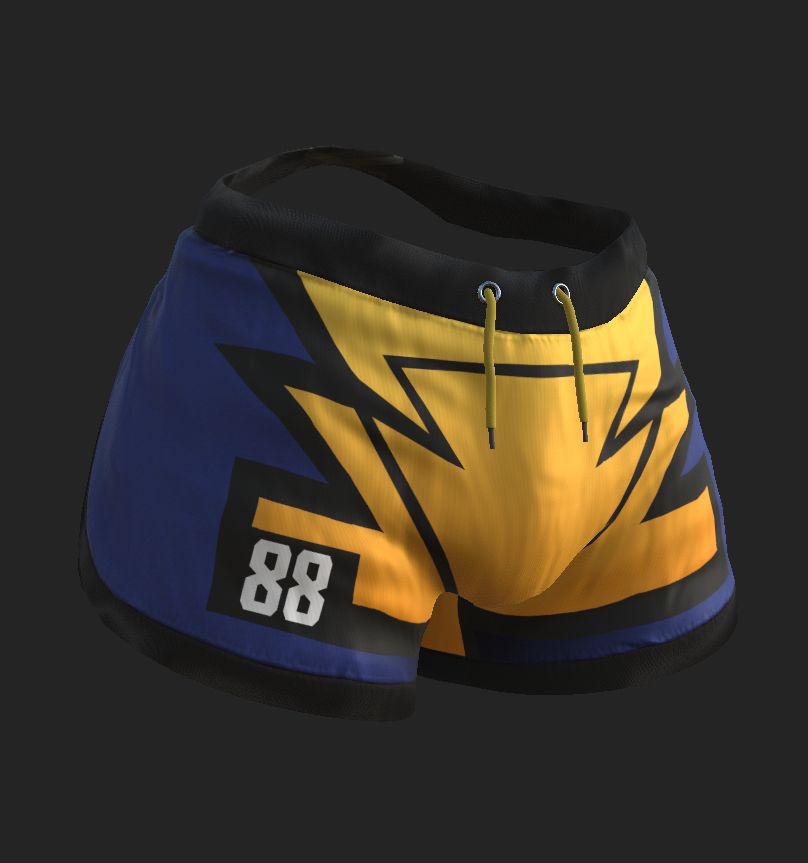 Clothing texture of Seth's summer attire shorts