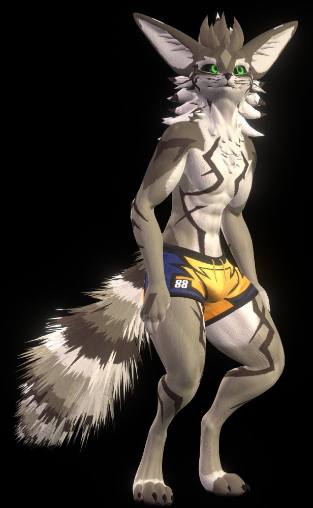 Texture work of Seth, using a Rexouium base and fur brush 