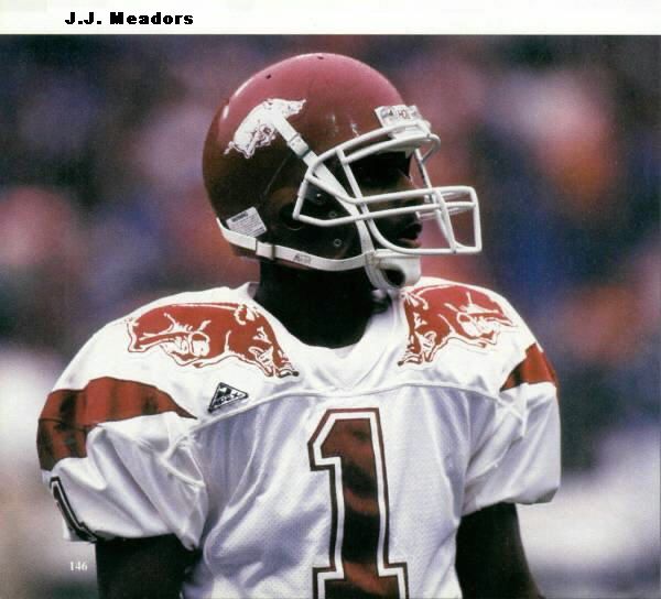 Arkansas jersey with hogs on the shoulders