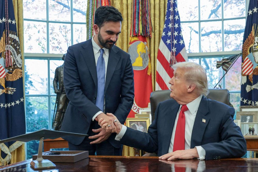 mamdani and trump shaking hands in the oval office