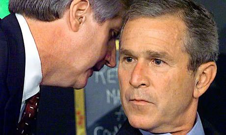 Bush being told about the 9/11 attacks