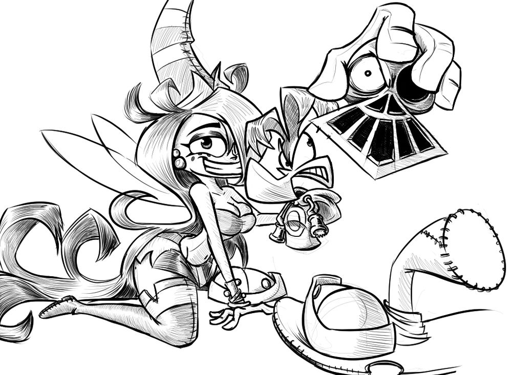 Rayman is a cool dude holding the head of a henchman 800 that was just defeated and stomping the hat of the nefarious Mr. Dark, alongside is the hot fairy Betilla, because that is what rad dude have, yeaaaaah (the 2000's, maybe)