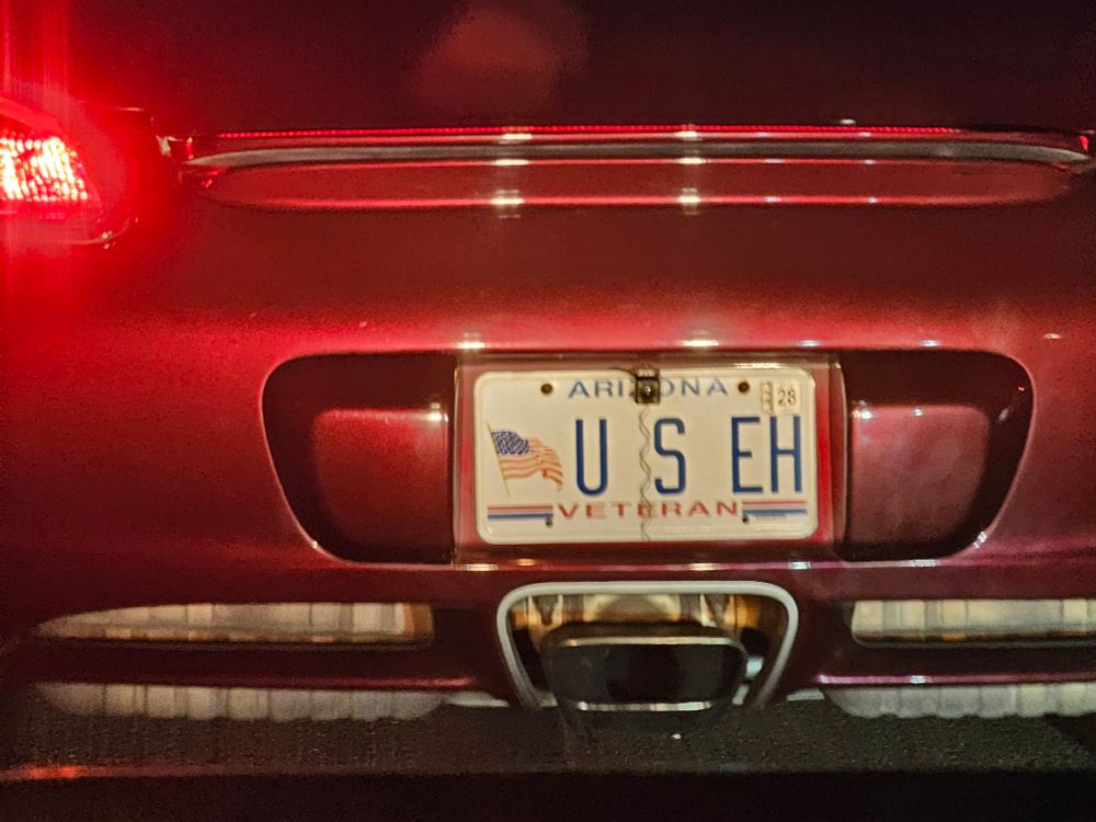 Vanity license plate reading U S E H