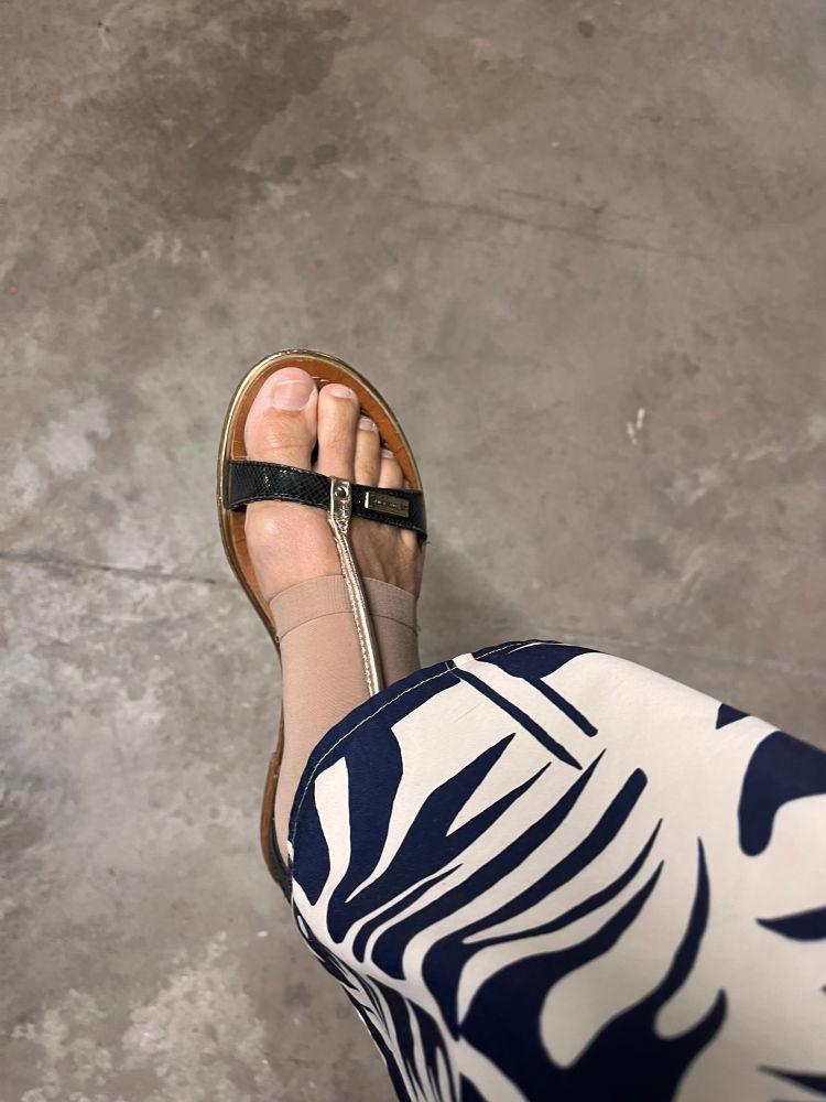 Pied avec chaussette de contention 