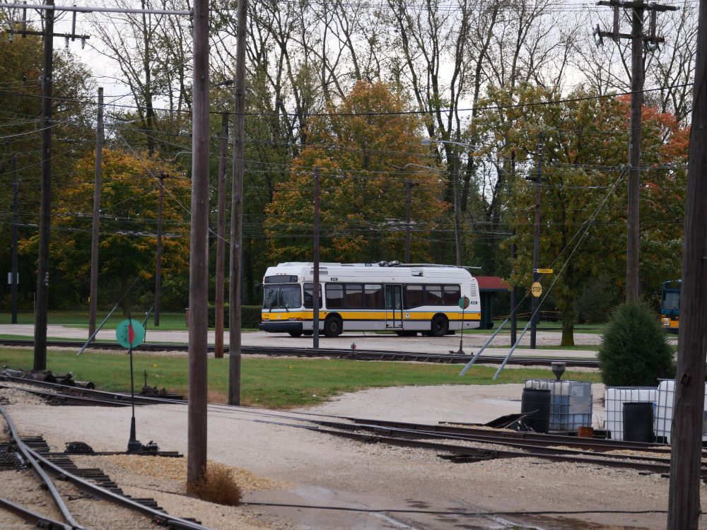 MBTA Neoplan AN440 sitting in the middle of the IRM bus circle 