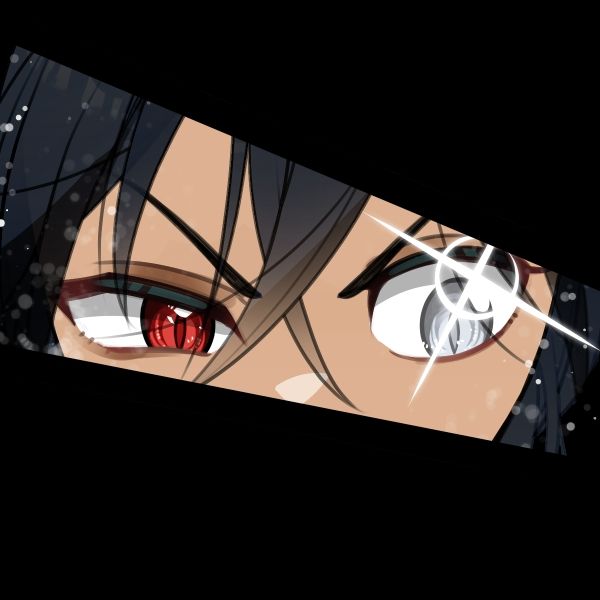 Mikoto looking to the right fiercely 