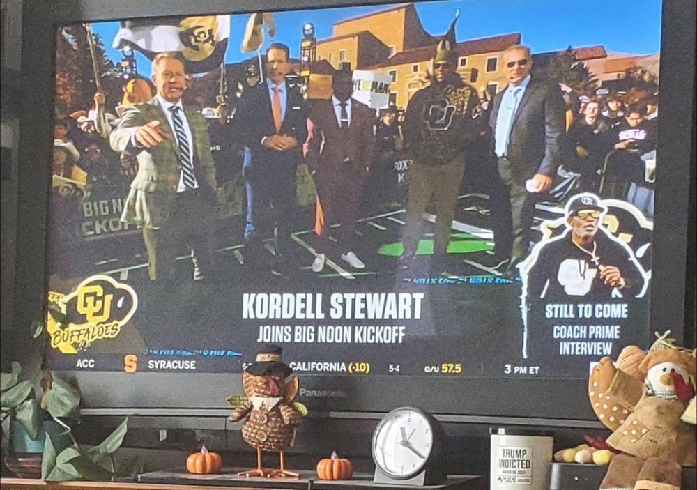 Picture of pre game TV coverage of Fox Sports in Boulder, CO for today's game against Utah