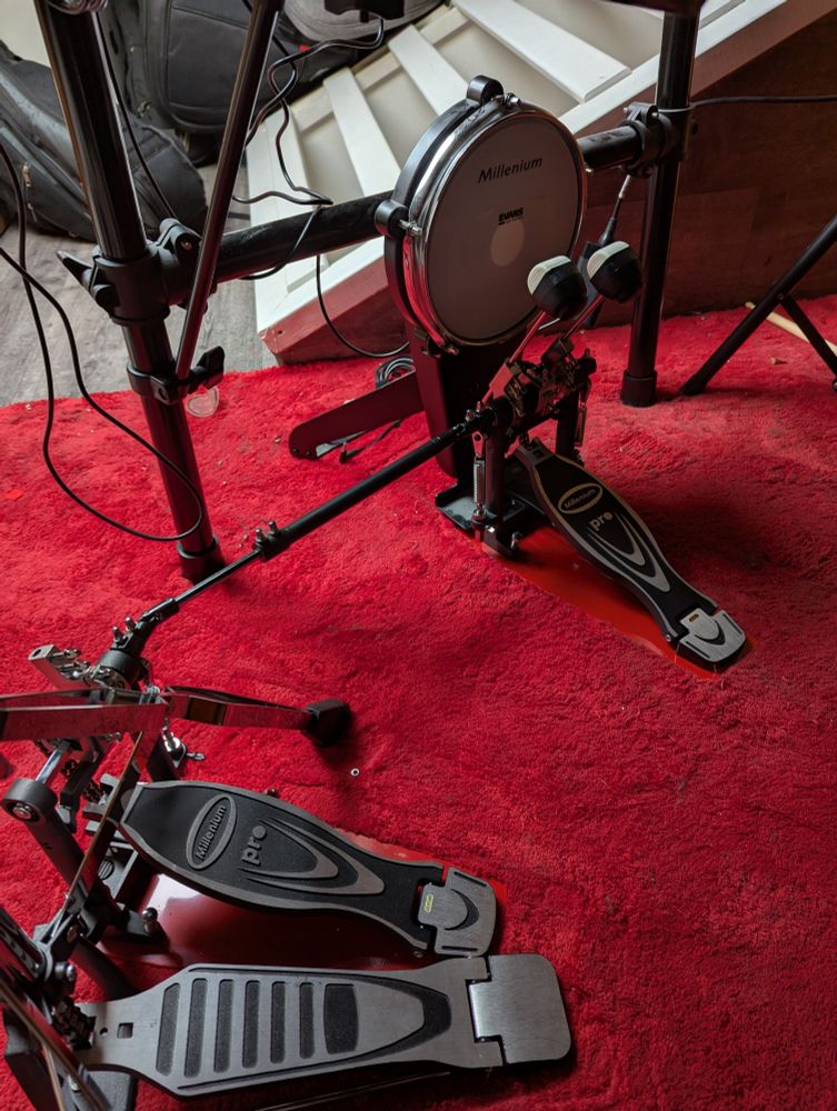 electronic bass drum with a double pedal