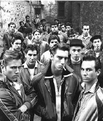 Still of the Wanderers gang in club jackets
