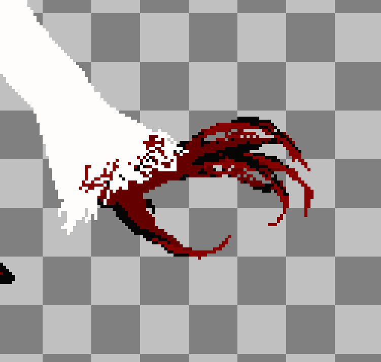 pixelart red claw with white sleeve