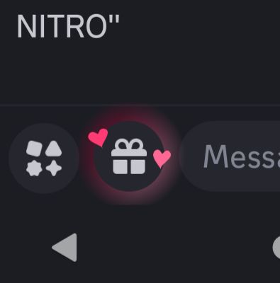Cropped screenshot of the Discord UI's glowing gift button.