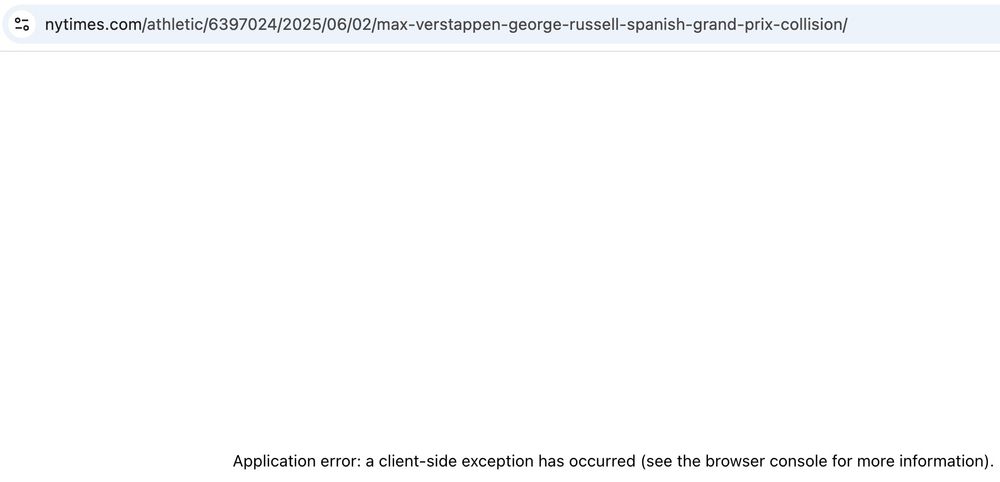 scrennshot all white except for the URL at the top and the error message on the bottom.