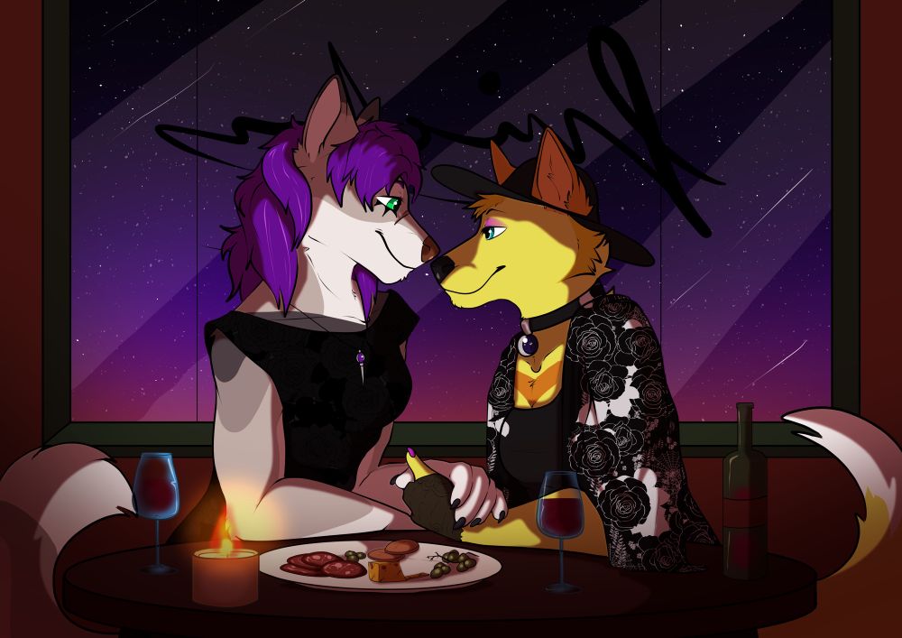 Myself and Luna on a date night in front of candle light