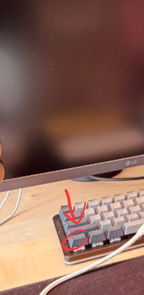 Screenshot of keyboard, control circled in red. 