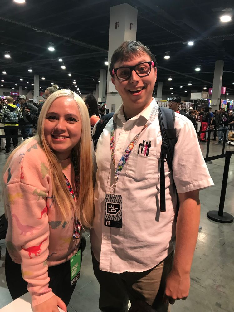 My first meeting with Vivienne Medrano at LVL Up Expo 2023, dressed up as the Angry Video Game Nerd.