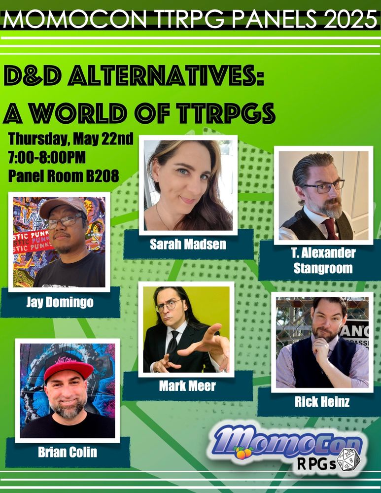 D&D Alternatives: A world of TTRPGS Thursday May 22nd 7-8 MomoCon 