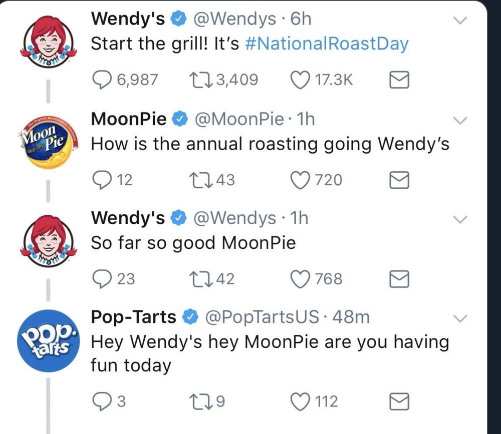 A bunch of fast food brands have an inane conversation with each other on Twitter 