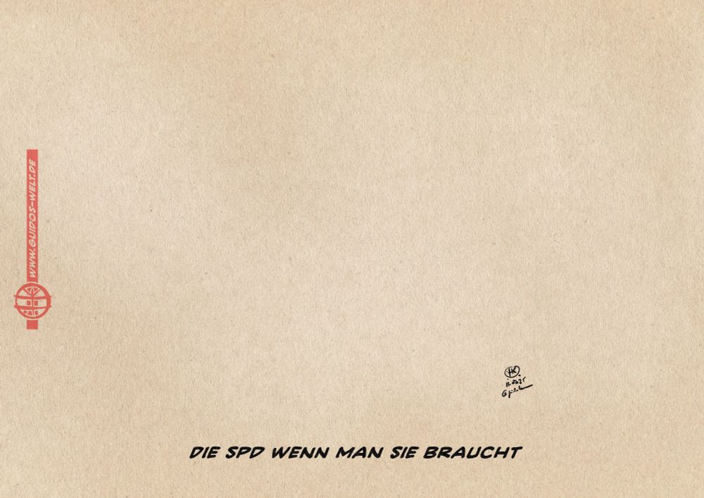 leere Illustration nur mit der Textzeile: Die SPD wenn man sie braucht.
