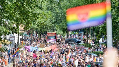 Christopher Street Day (Pride Day) parade 2025 in Hamburg, Germany. 260,000 people celebrating Pride with a large parade.
