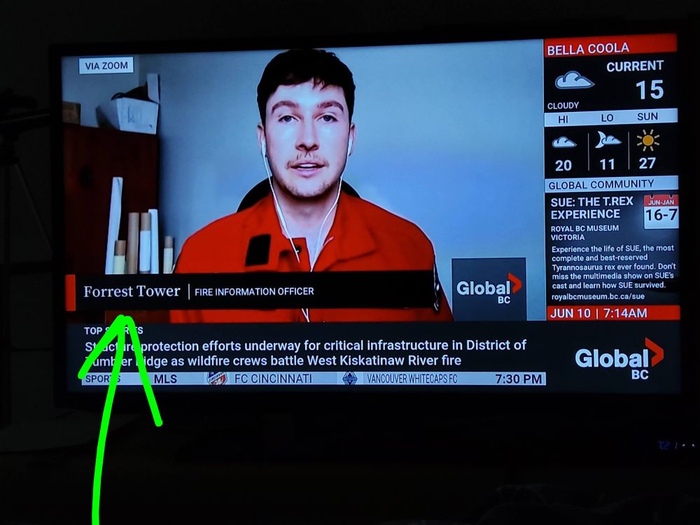 Photo of a wildfire information officer named Forrest Tower.