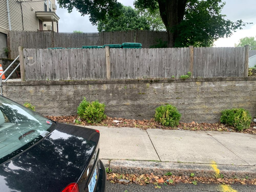 Neglected-looking street scape.