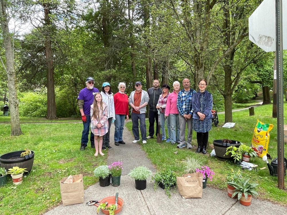 Volunteers planting in Rhode Island.