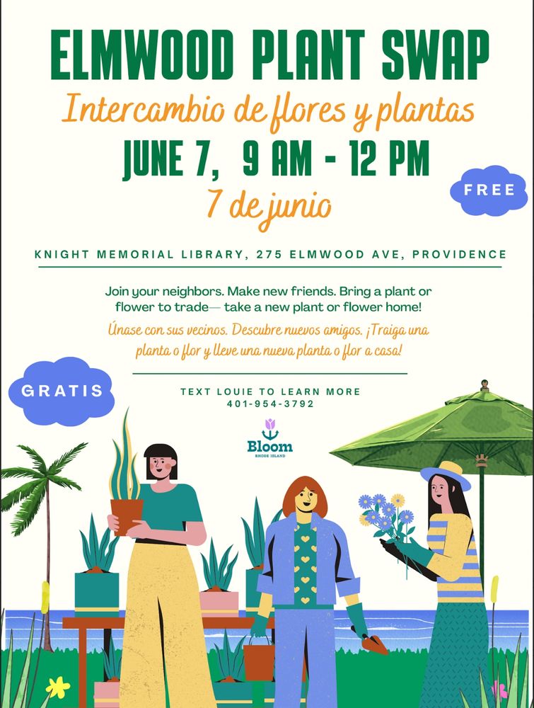 Elmwood Plant Swap at Knight Memorial Library, June 7, 9AM-12PM.