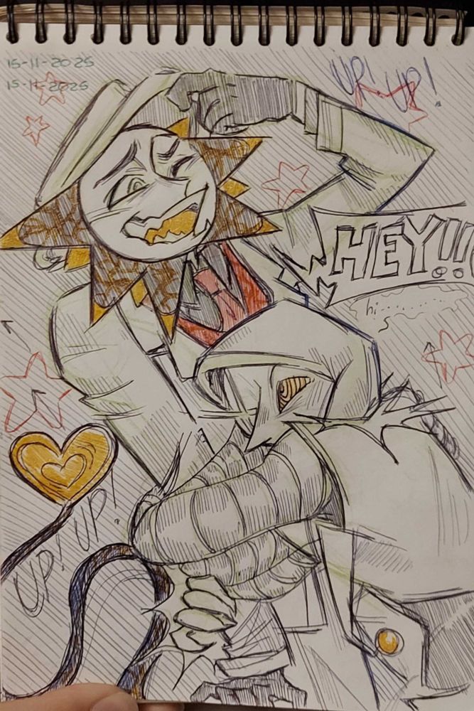 Iasa holding and hugging Mordecai up with a mischievous look on his face as Mordecai laughs, not minding it at all