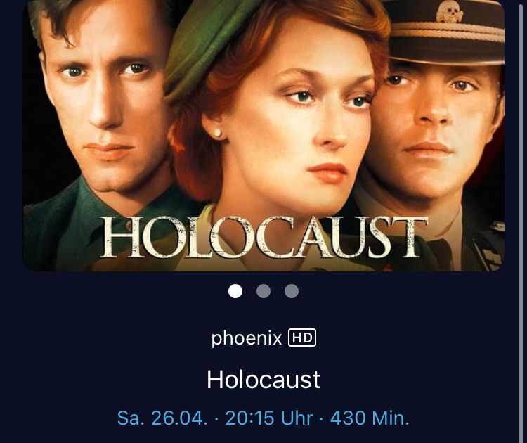 Bild der Serie „Holocaust“ mit sende-Datum 26.04. 20:15 auf Phoenix 
