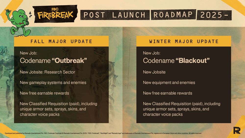 Remedy: FBC: Firebreak is just the beginning. Have a look at what the post-launch roadmap will look like.