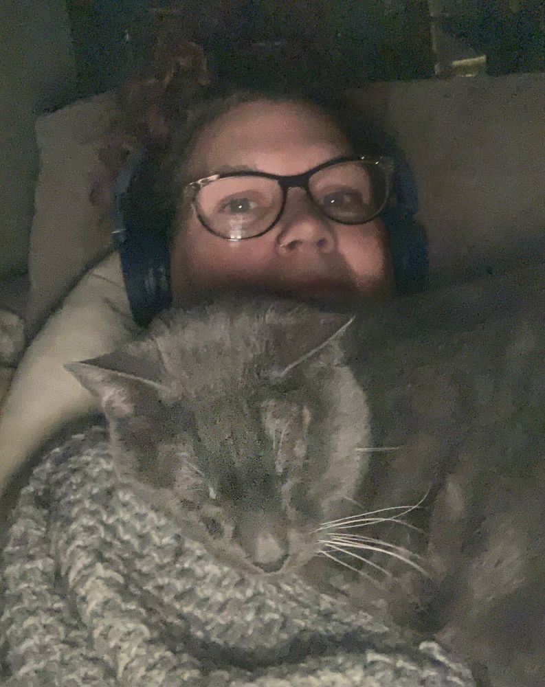 Cat sleeping on my chest