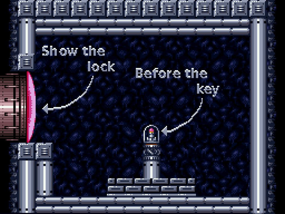 Super Metroid shows you missile doors before getting a missile upgrade